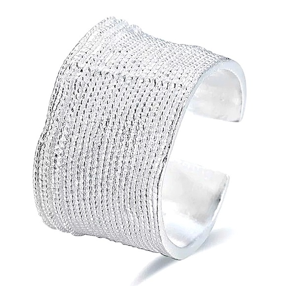 STERLING SILVER IRREGULAR TEXTURE RING - Picture 3 of 11